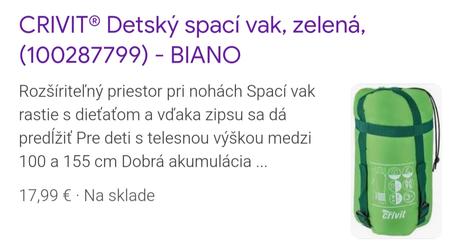 Detský spací vak, crivit