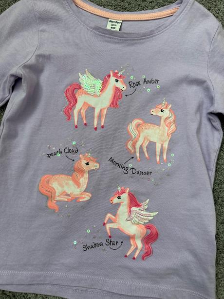 Fialové tričko s jednorožcami v.110, dopodopo,110