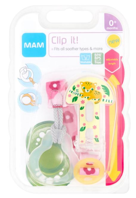 Mam šnúrka na cumlík clip mačka, 0m+, mam