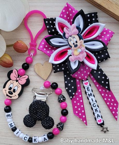 Šnúrka na cumlik a mašla na kočík disney,