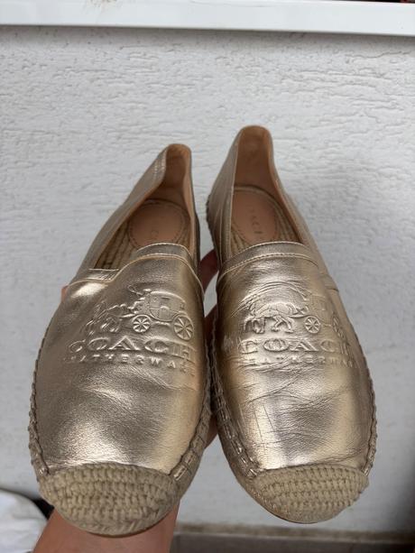 Coach luxusne znackove espadrilky zlate kozene 38, 38