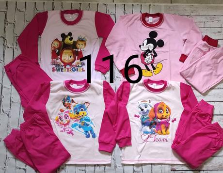 Bavlnené pyžamo patrola, máša, mickey, tinko,116