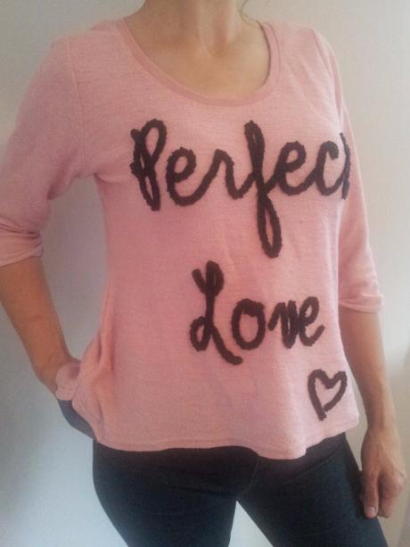Valentínsky ružový sveter perfect love koton, l