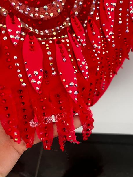 Gymnastický súťažný dres swarovski vel. 6-10 rokov, 128