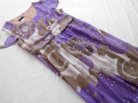 Fialovo béžové šaty l, 42