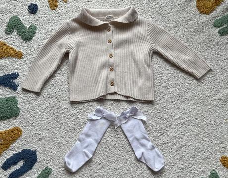 Balík 6 ks, sveter, šaty, sukňa, veľkosť 74, 68–80