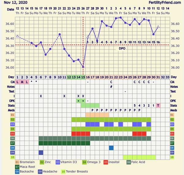 16. dpo - teplota znova stúpla, ale test je negatívny