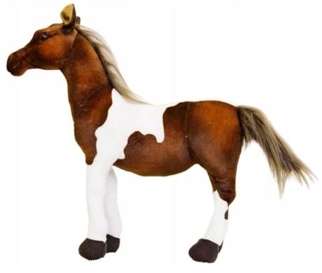 Plyšový kôň hnedobiely - plyšák 30 cm,