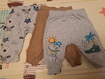 Tepláky, roxm. 62/68cm, 3 ks, 62