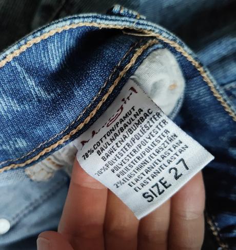 Elastické džínsy s vysokým pásom, m