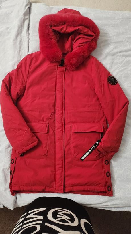 Červená zimná bunda, xl