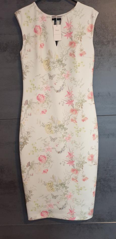 Bledožlté kvietkované šaty, next,40 / l