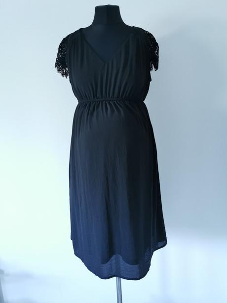 Tehotenské čierne šaty s čipkou h&m, h&m,m