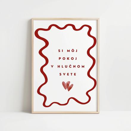 Minimalistický romantický obraz - print, 