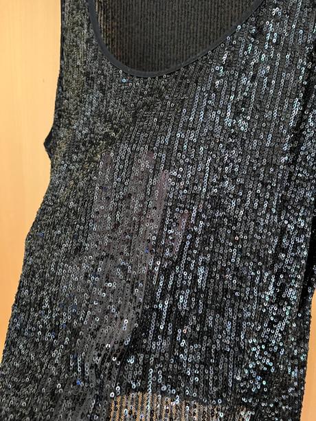 Trblietavý čierny top reserved xl, reserved,xl