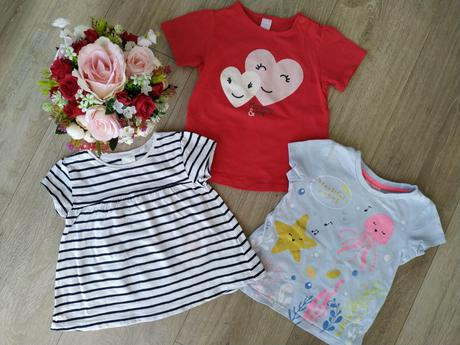 3 ks letných tričiek, veľk. 86, next,86