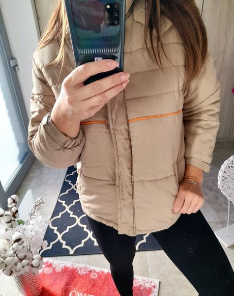 Béžová zimná bunda-152, 152