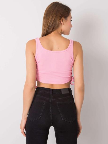 Ružový crop top s sťahovaním od značky loretta, l / m / s