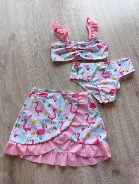 Plameniakové plavky - trojdielny set, 110