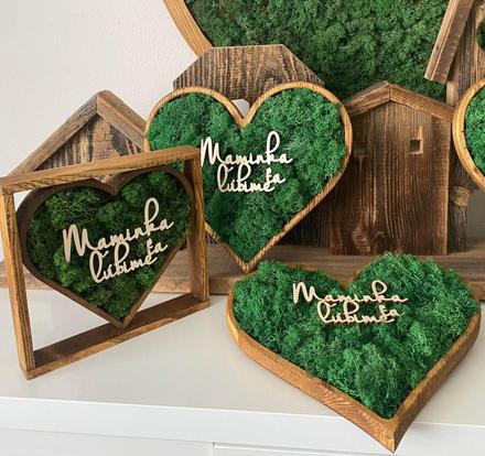 Den matiek - 30 cm srdce s machom,