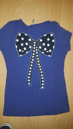 Fialové tričko s mašľou, topshop,m