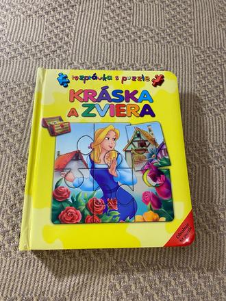 Krásne leporelo kráska a zviera s 6 obrázkami puzz,