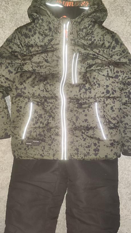 Zimná súprava bunda + otepľovačky, 134