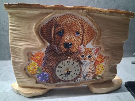 Hodiny diamanty a drevo, 