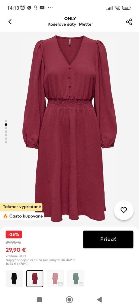 Šaty midi koselove, only,s