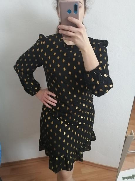 Luxusné čiernozlaté šaty s dlhým rukávom, gate,m