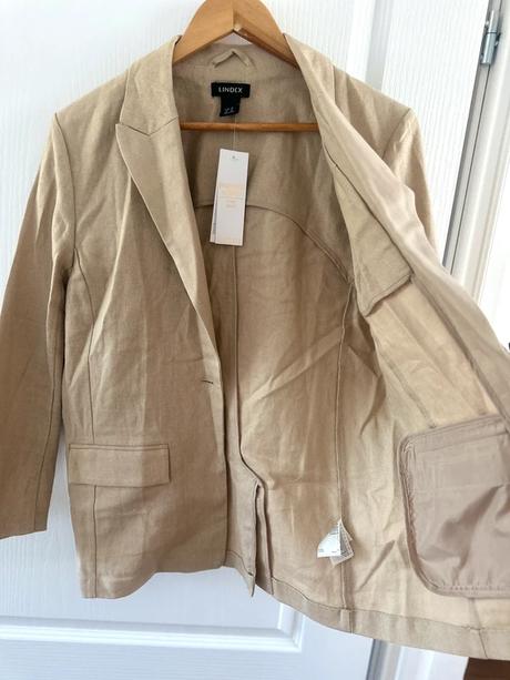 Lindex premium kvalita  béžové ľanové sako, lindex,m