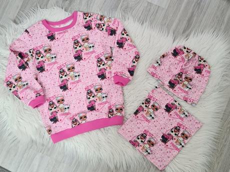 Dievčenský set mikina+čiapka+ tunel, 116
