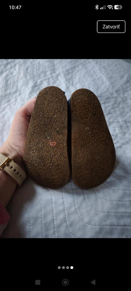 Kožené sandále baby bare top stitch spider 23, baby bare shoes,23