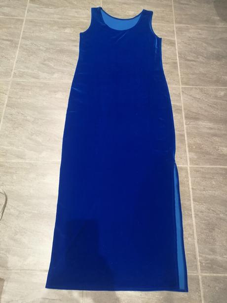Zamatové šaty lindex vm,elast.,kráľovská modrá, lindex,m