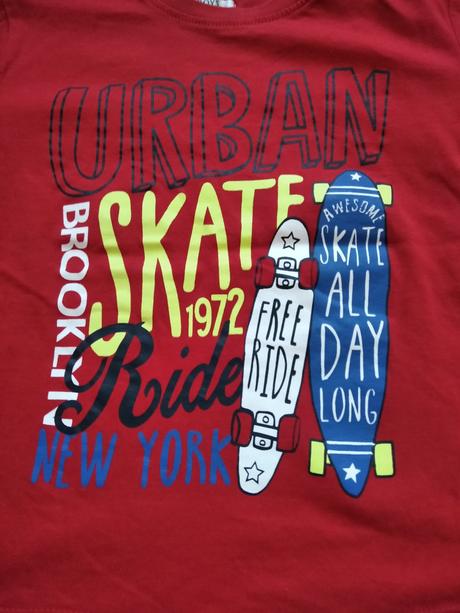 Červené tričko so skateboardom, pepco,110