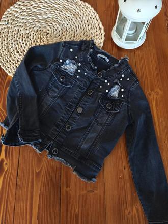 Riflová bunda tmavošedá 122, 122