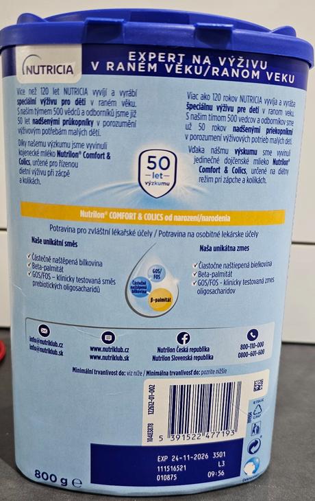 Nutrilon comfort & colics, 