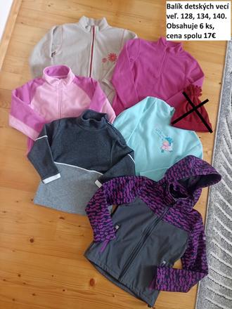 Balík detských vecí veľ. 128, 134, 140, 122–134