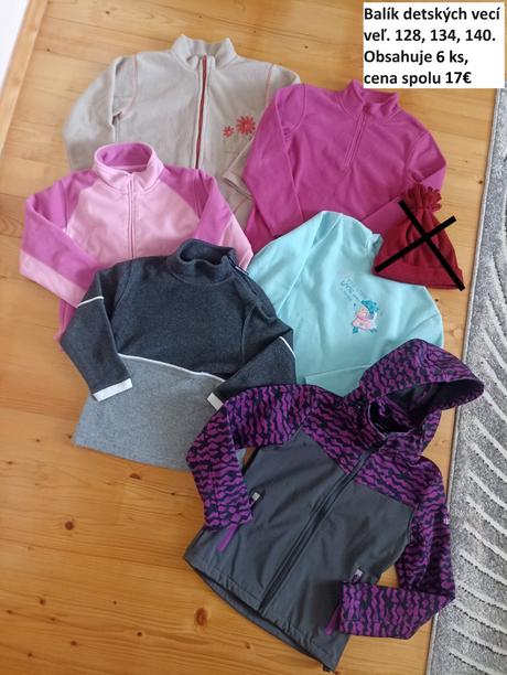 Balík detských vecí veľ. 128, 134, 140, 122–134
