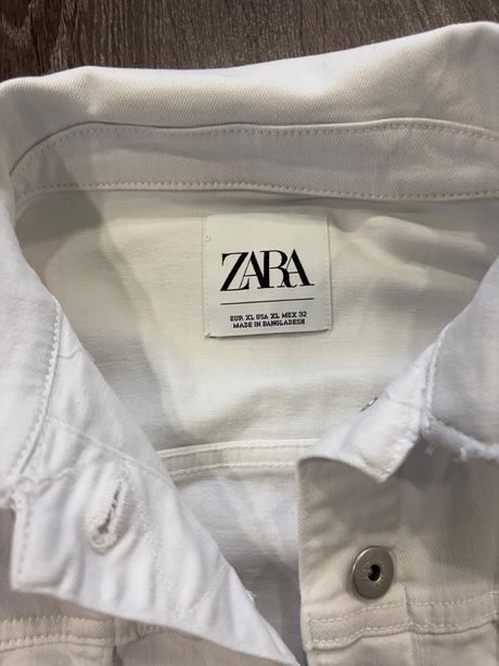 Zara biela štylova riflova bunda xl, zara,xl