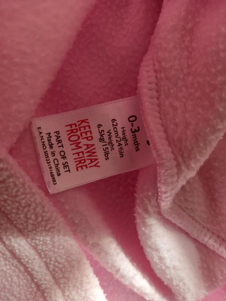 Flaušové ružové šaty 0 - 3 mesiace, 62