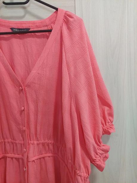Krásne korálové šaty m&s vhodné na dojčenie, marks & spencer,5xl