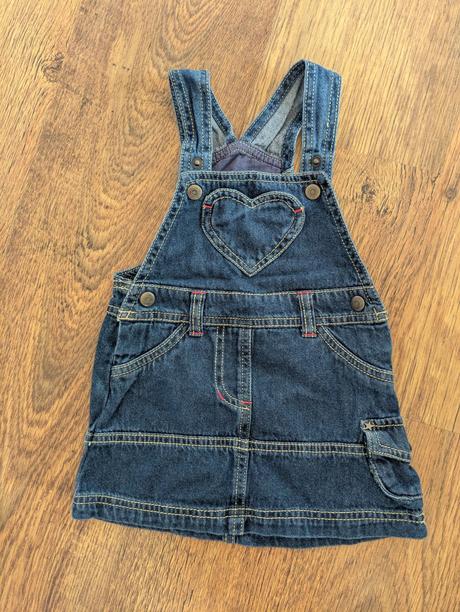 Riflové šaty srdiečko, lupilu,80