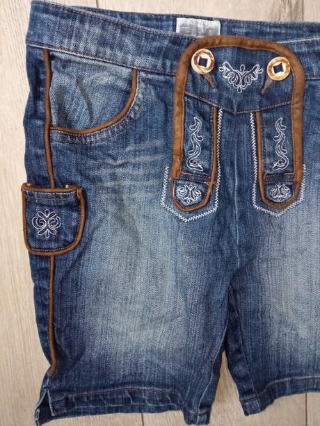 Chlapčenské tmavomodré rifľové kraťasy (146-152), 146