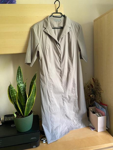 Štýlové šedé midi šaty s krátkym rukávom cos, cos,xl