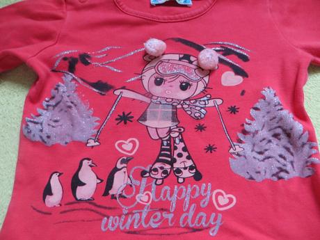 Červené tričko so zimným motívom, 86