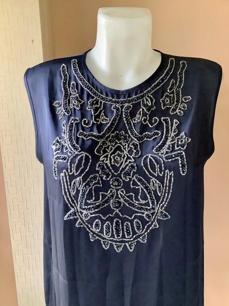 Krásna saténová bluzka s koralkami /94, 40