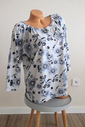 Bavlnená bielo modrá blúzka, xxl, nkd,xxl