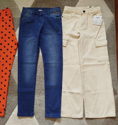 Balík nohavíc 4ks - rifle a tepláky veľkosť 140, 140–152