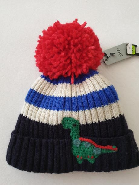 Pletená čiapka s dinosaurom a brmbolcom, next,92